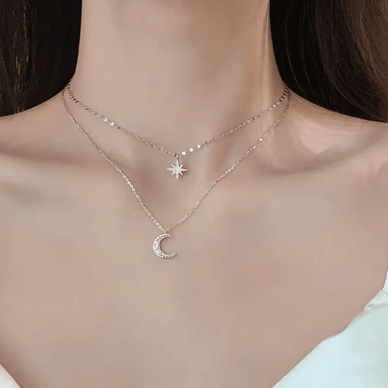 Crescent Star Chain Necklace