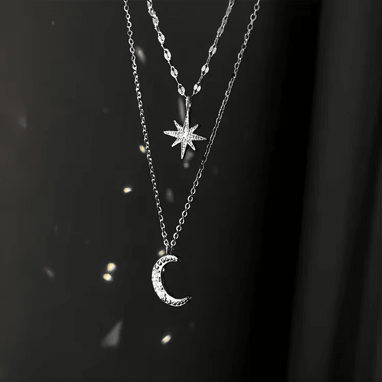 Crescent Star Chain Necklace