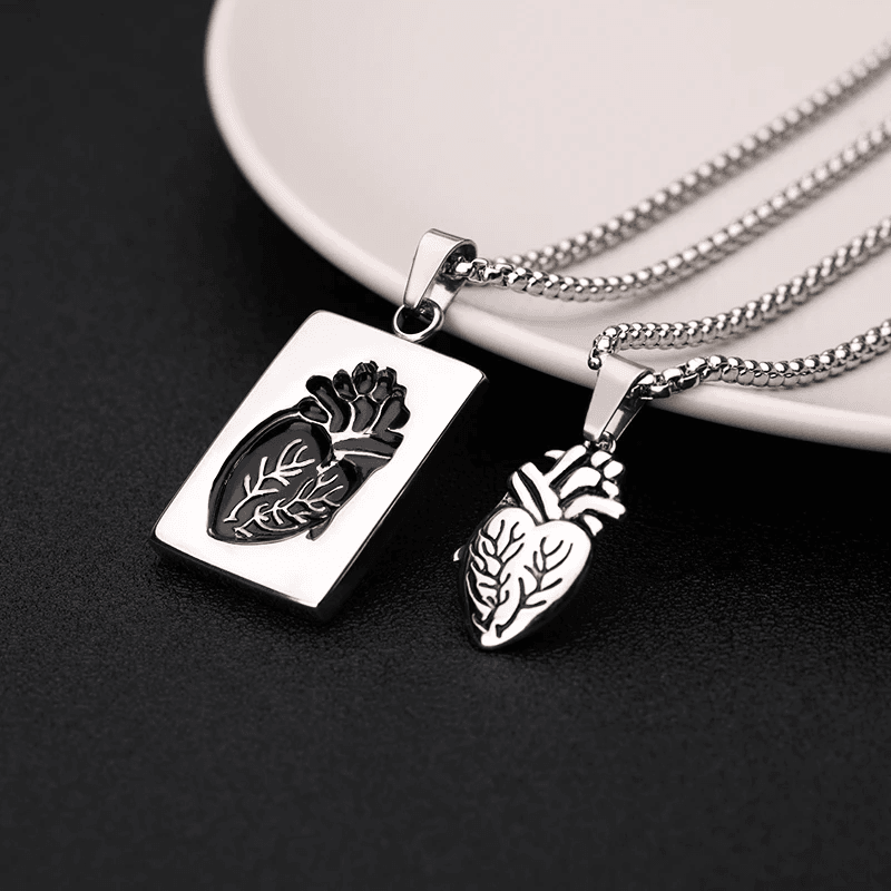 Connecting Anatomical Heart Necklace