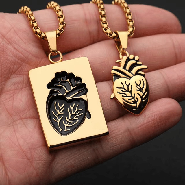 Connecting Anatomical Heart Necklace