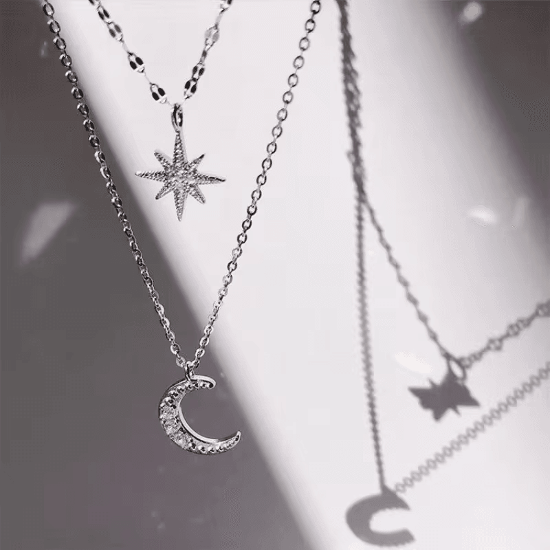 Crescent Star Chain Necklace