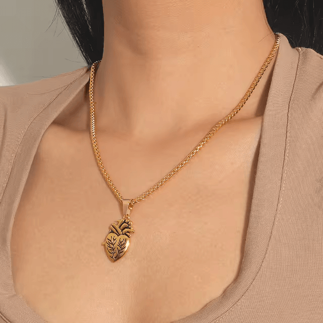 Connecting Anatomical Heart Necklace