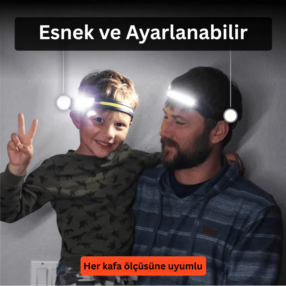 Sensörlü Kafa Lambası | 3 Kat Parlak ve Uzun Batarya Ömrü